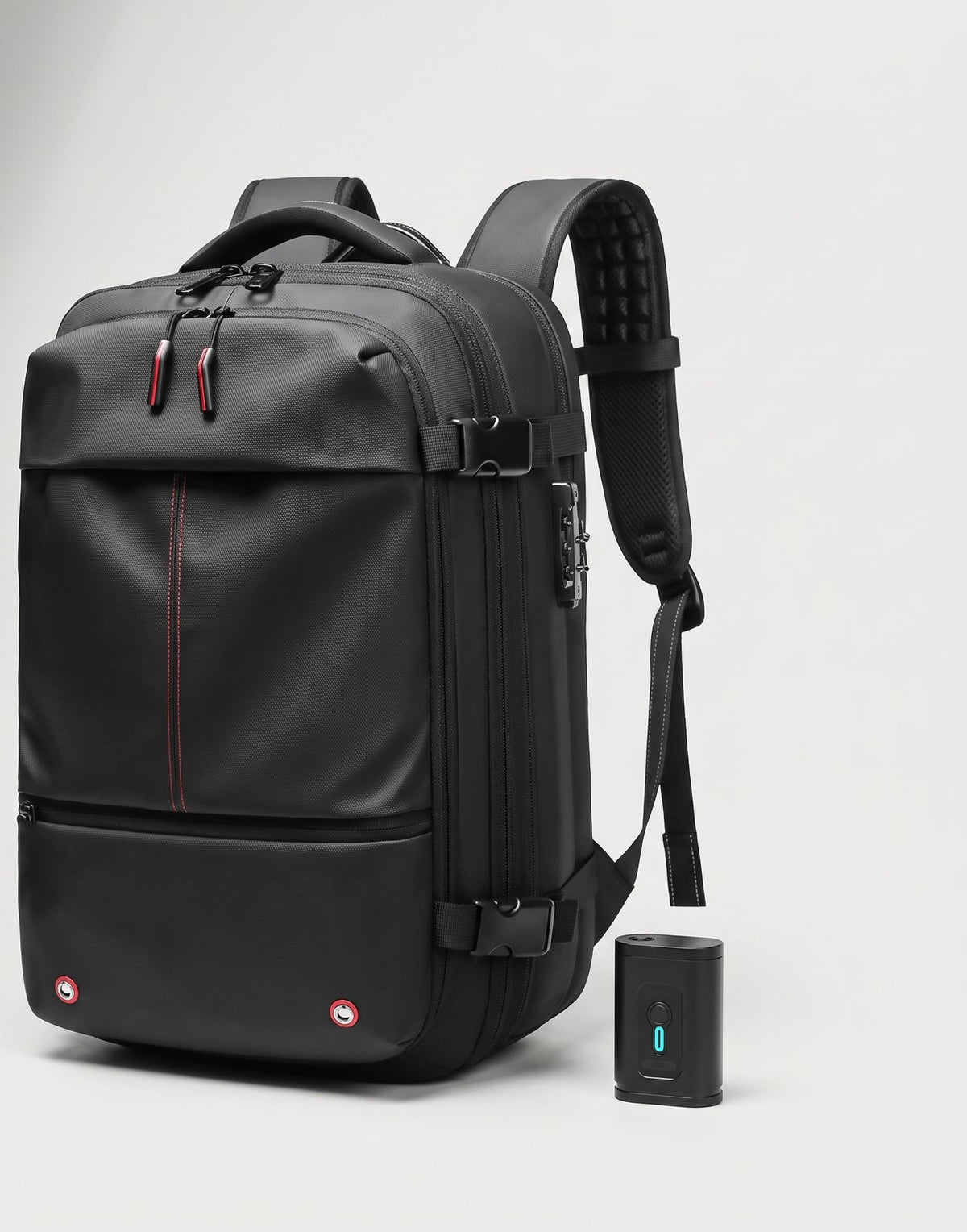 Mochila de viaje al vacío Zetics con su bomba de bolsillo recargable