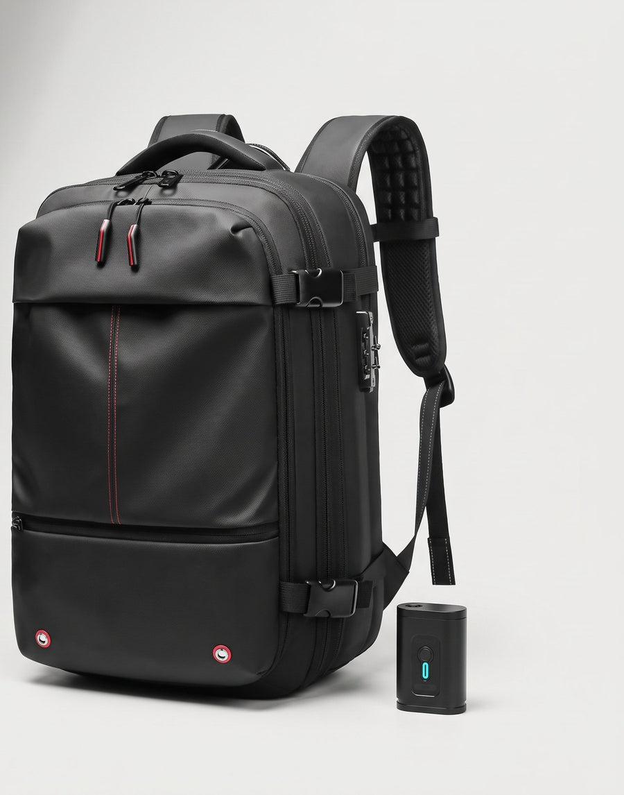 Mochila de viaje al vacío Zetics con su bomba de bolsillo recargable