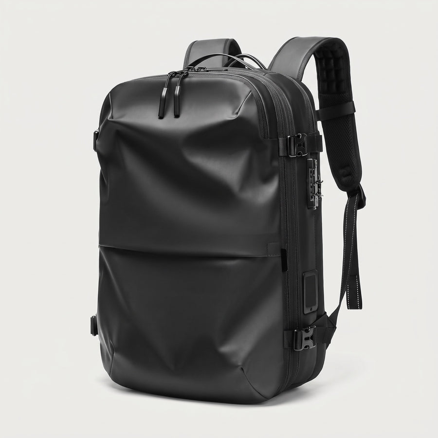 Mochila de cabina Zetics con candado TSA y bomba integrada en el lateral